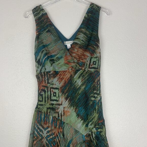 Y2K‎ Dressbarn Dress Womens 10 Babydoll Fairycore Asymmetrical Hem Boho Colorful - Picture 2 of 10
